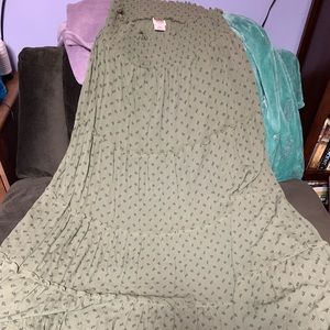 Pretty olive maxi skirt